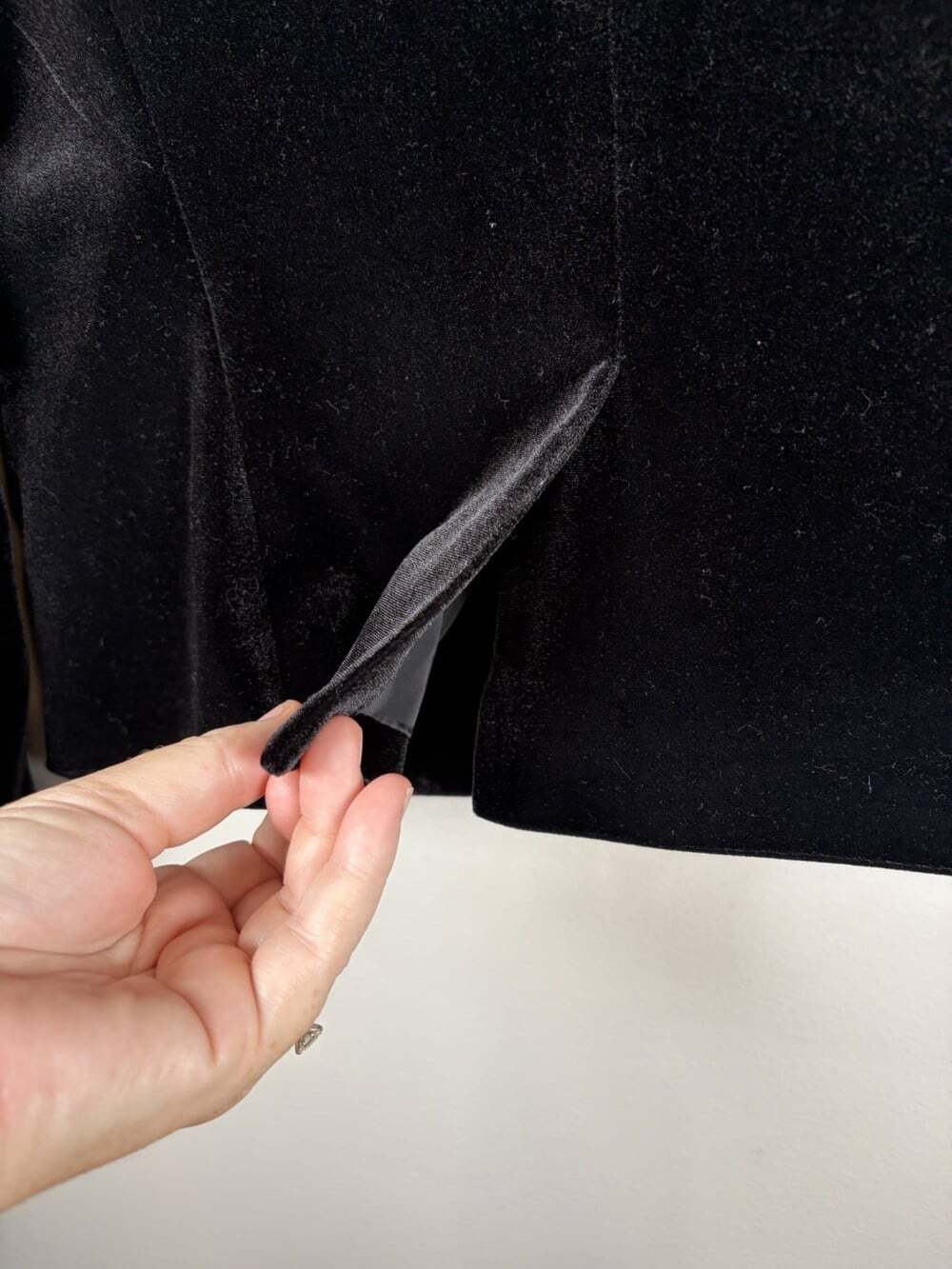 Calvin Klein Black Velvet Blazer Womens Size 10 Petite Suit Jacket Work - Picture 7 of 8